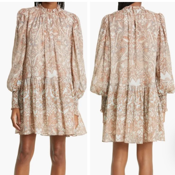 Ulla Johnson Maja long sleeved chiffon mini dress EUC size 4 - Picture 1 of 17